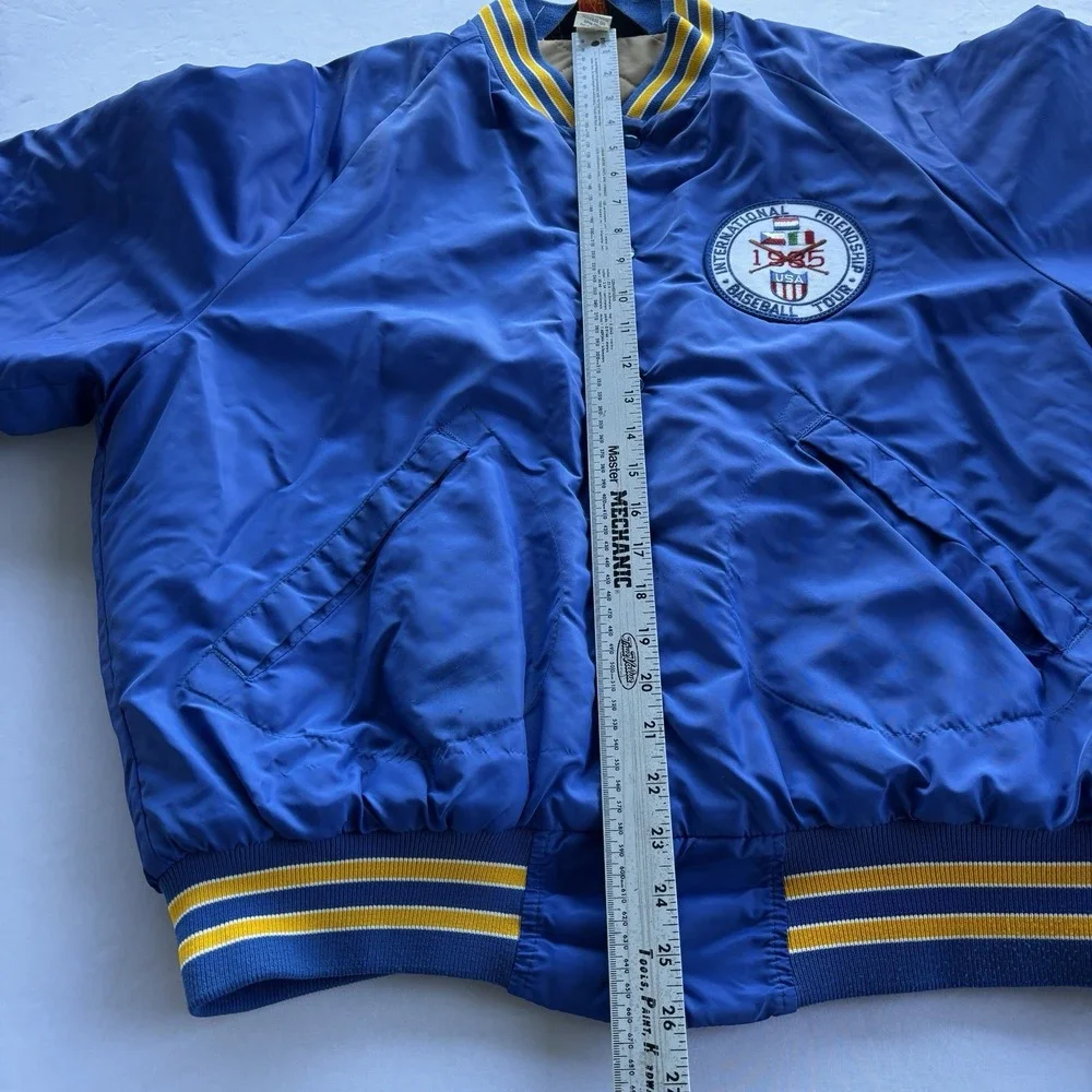 Vintage 1985 Dunbrooke Pla-Jac International‎ Friendship Baseball Tour Jacket Lg